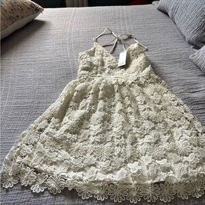 Abercrombie & Fitch Cream Formal Sundress Spaghetti Strap